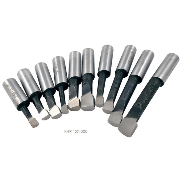 H & H Industrial Products 1/2" Shank 10 Piece M35 5% Solid  Cobalt Boring Bar Set 1001-0036